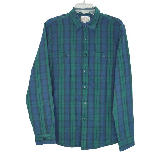 J. Crew Long Sleeve Shirt Flannel Double Brushed Plaid Green Mens Medium NWT - Picture 1 of 7